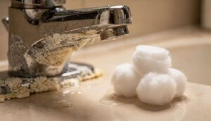 Odkamienić kran bez wysiłku? Owiń go watą z octem na noc – efekt gwarantowany