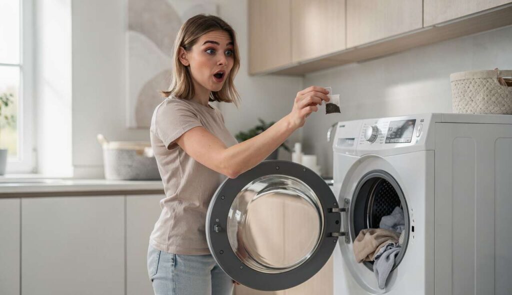 Wrzuć torebkę herbaty do bębna przed praniem: efekt zaskakuje nawet ekspertów