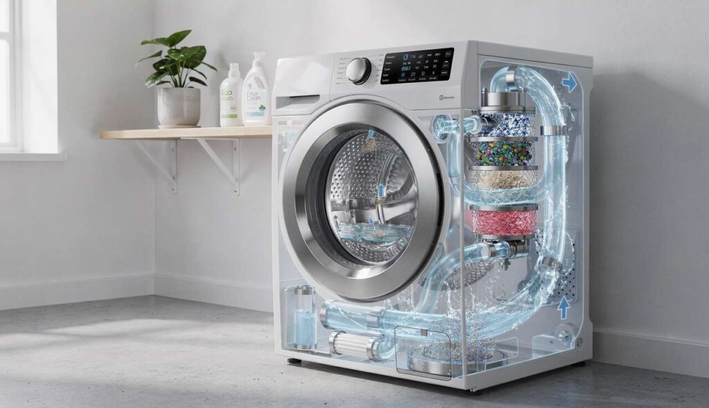 Filtry do pralek a mikroplastik: badanie z 2026 roku pokazuje, ile syntetycznych włókien trafia do wody