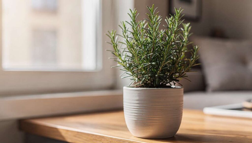 Rozmaryn w doniczce na parapecie: dlaczego projektanci wnętrz polecają go zamiast świeczek
