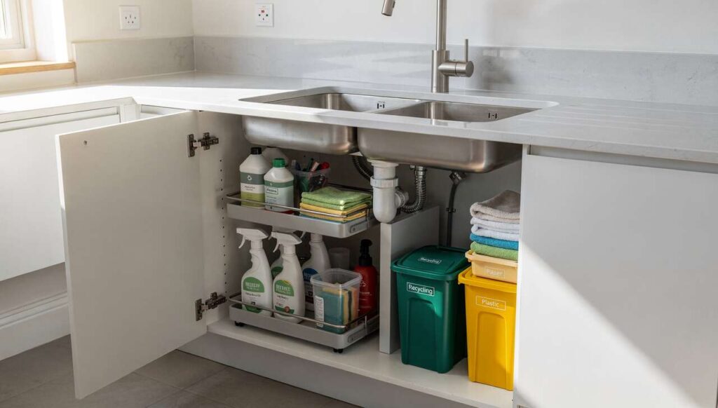 Szafka pod zlewem: organizatorka przestrzeni pokazuje trik, który zmienia wszystko