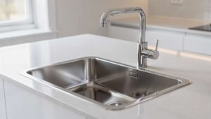 Zlew ze stali nierdzewnej lśni jak nowy: wystarczy posmarować go oliwą i poczekać 5 minut