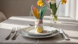 Wielkanocna serwetka złożona w kształt królika: instrukcja krok po kroku od dekoratorki z Poznania