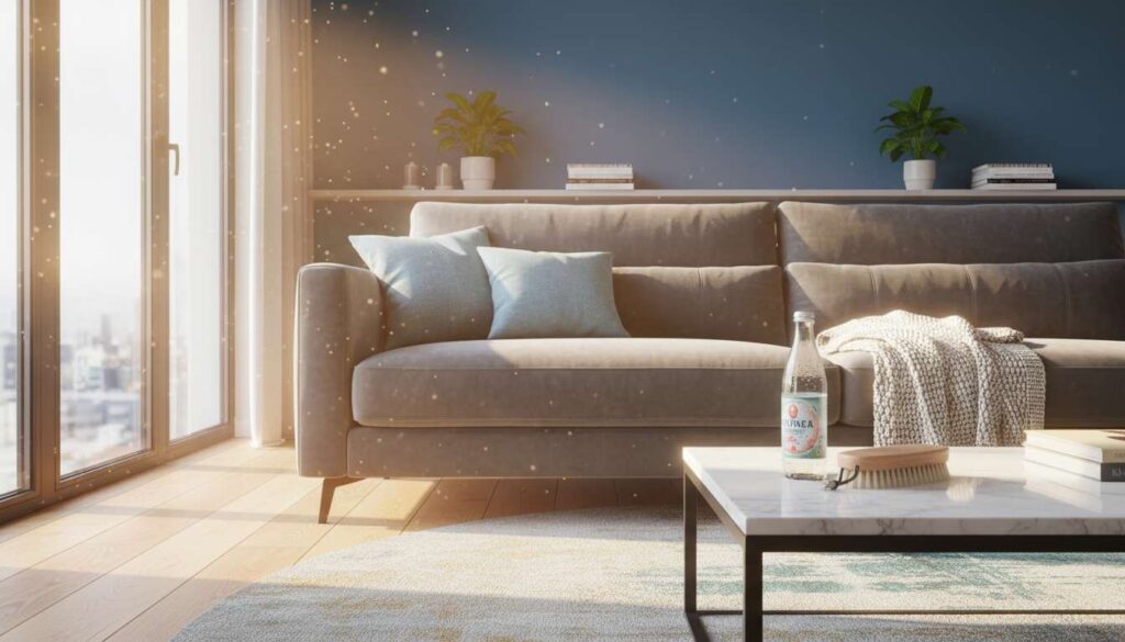 Tapicerka kanapy po zimie: soda i szczotka usuwają kurz w 10 minut, potwierdza firma Karcher